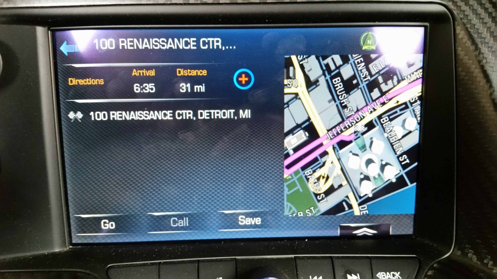 Chevrolet Corvette MyLink Navigation